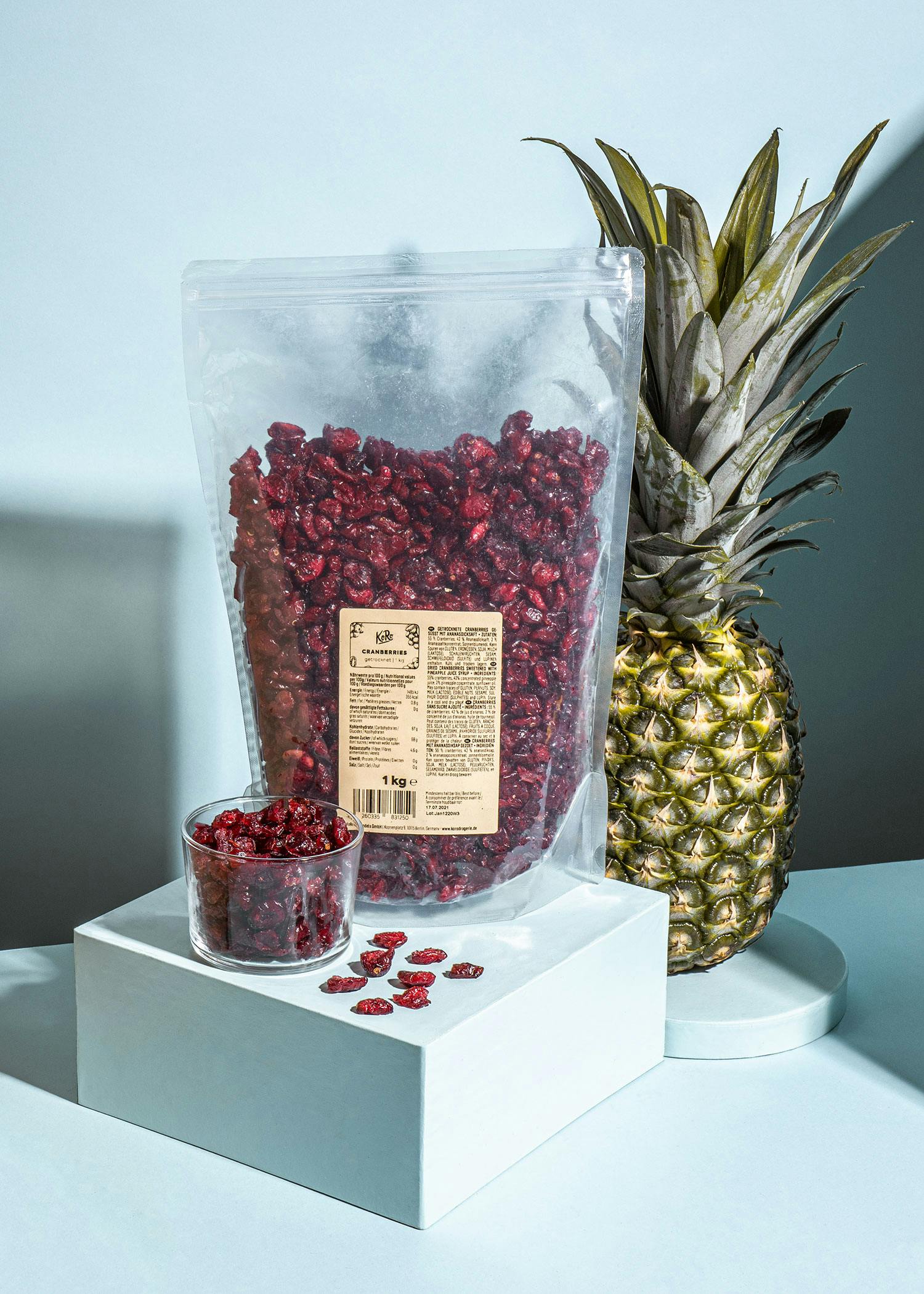 Cranberries mit Ananasdicksaft gesüßt 1 kg