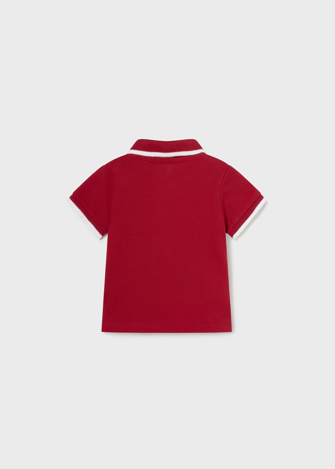 Camisa polo Better Cotton Contrast para recém-nascidos, branca