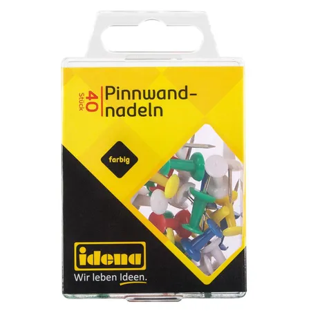 Idena Pinnwandnadeln 40 Stück, verschiedenfarbig
