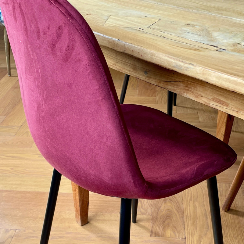 Eetkamerstoel Ivy velvet - rood - 88x44x53 cm