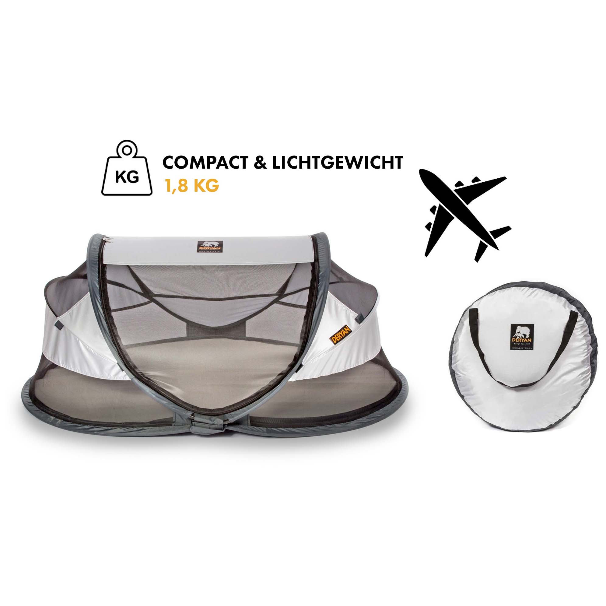 Deryan reisbedje Baby Luxe Silver - campingbedden - Prénatal