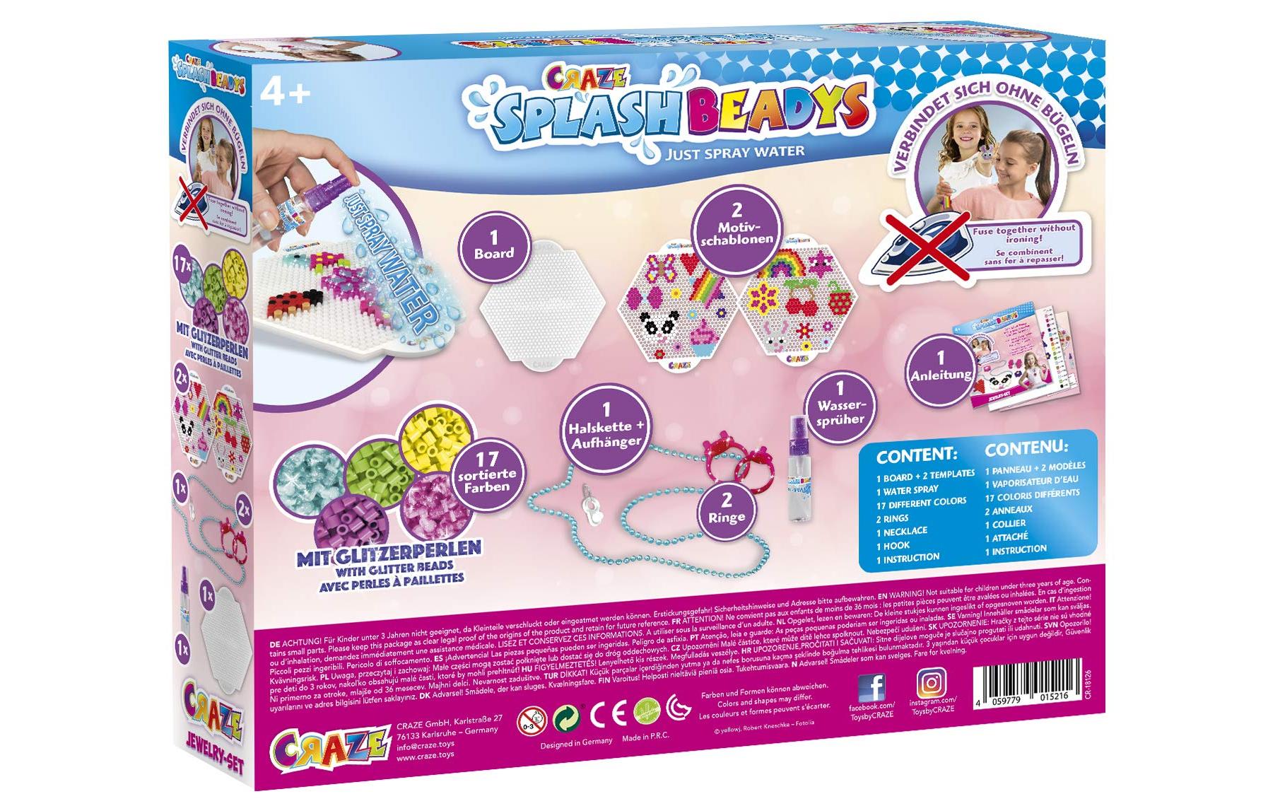 Splash Beadys Playset Jewelry MehrfarbigPerlenschmuck ganz ohne Bügeln