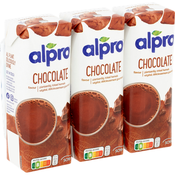 Alpro Sojadrink Chocolade Smaak Houdbaar 3 x 250 ml