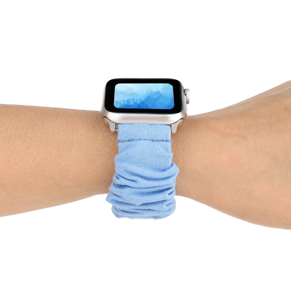 Apple Watch (42/41/40/38 mm) Stoff Ersatz Armband Scrunchie (Gelenkumfang: 170-225mm) - Blau