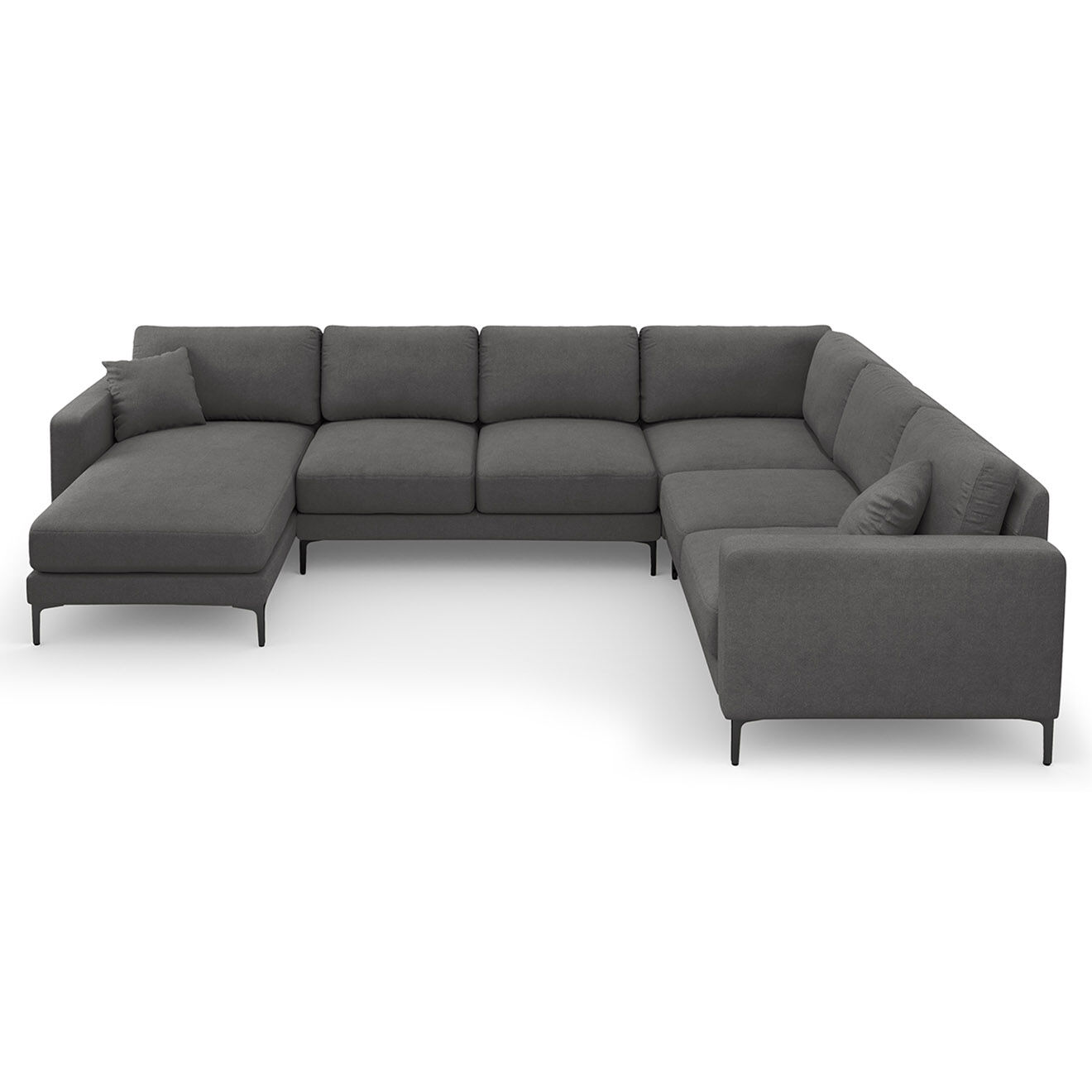 Mazzini Sofas Canapé Panoramique droit Venus 6 Places gris foncé - 326x236x90 cm