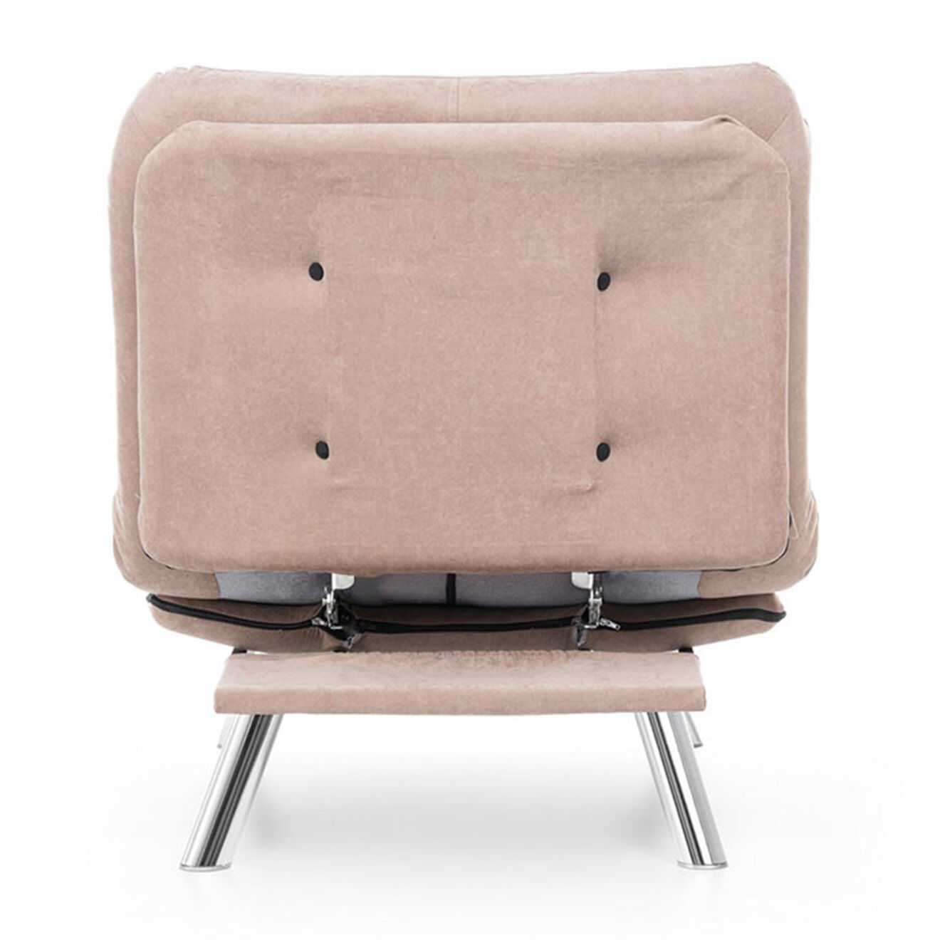 Homitis Fauteuil convertible pouf Misa beige - 70x52x40 cm