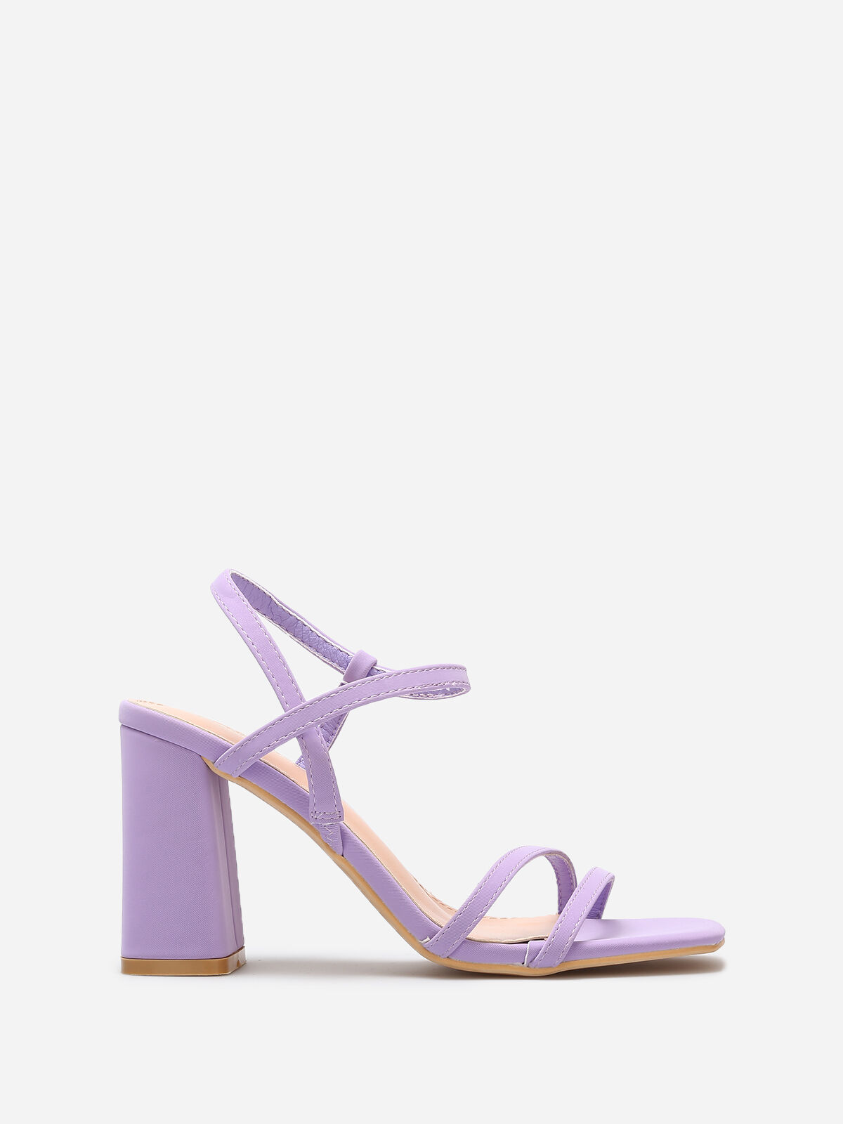 Sandales en simili mat à fines brides- Violet