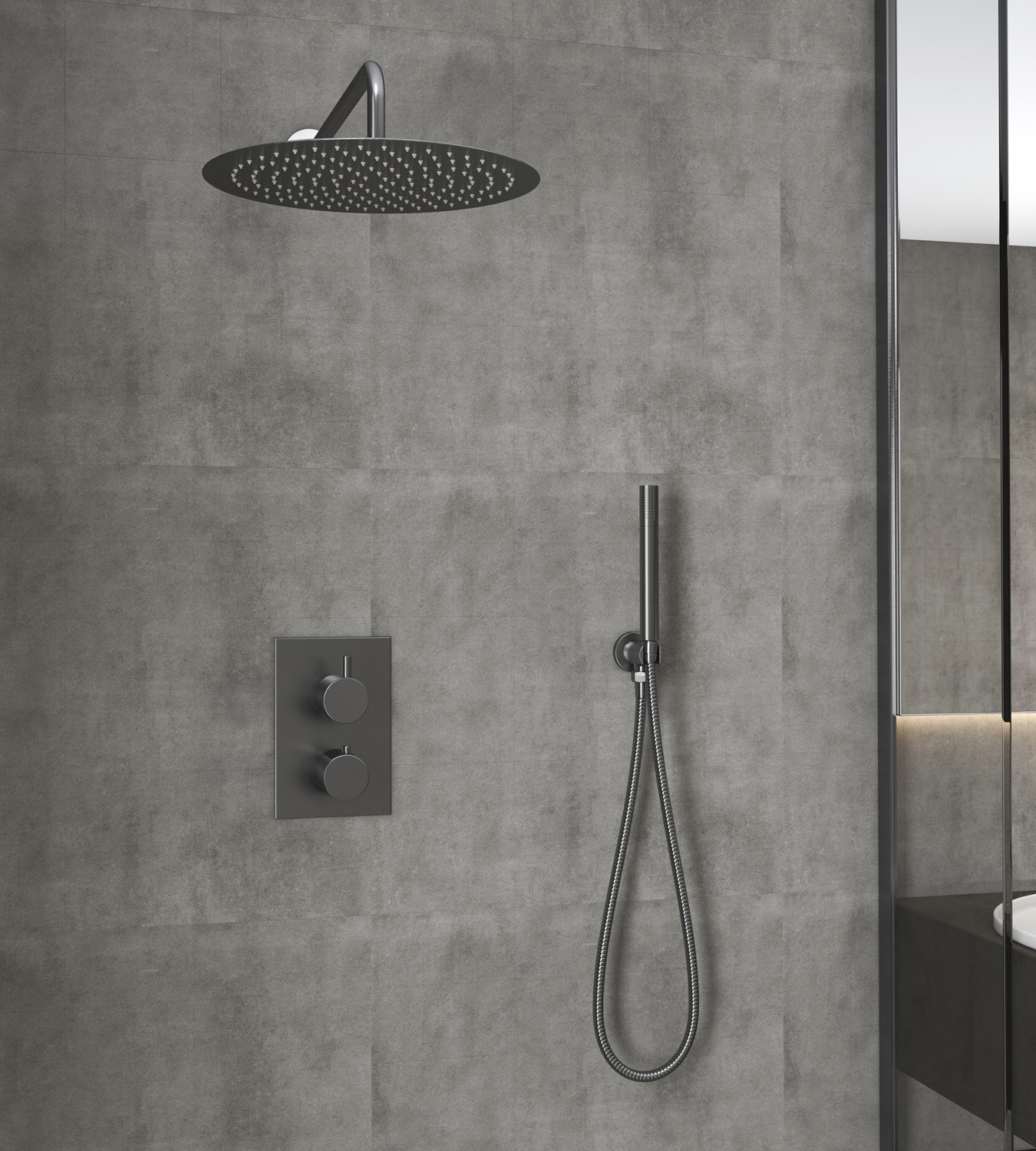 Saniclear Iron inbouw regendouche met wandarm en 30cm hoofddouche verouderd ijzer - gunmetal