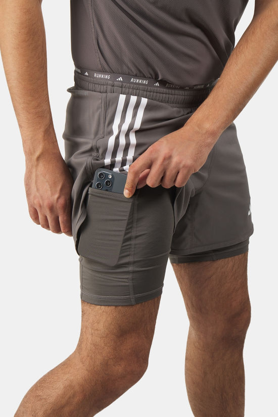 adidas adidas Own the Run 3-Stripes 2-in-1 Short