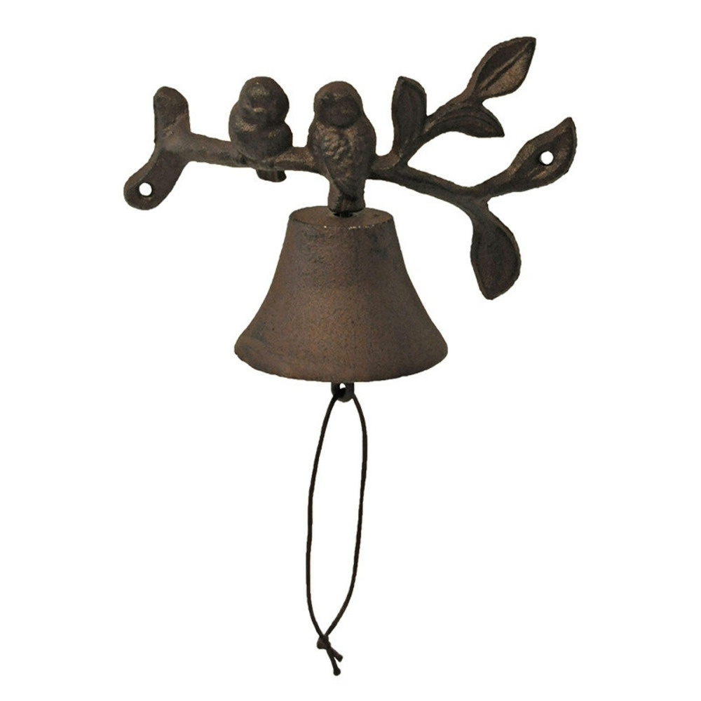Cloche carillon fonte oiseaux 23x8x15cm