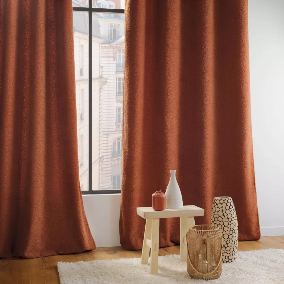 Rideau bouclette (140 x 240 cm) Wooly Terracotta