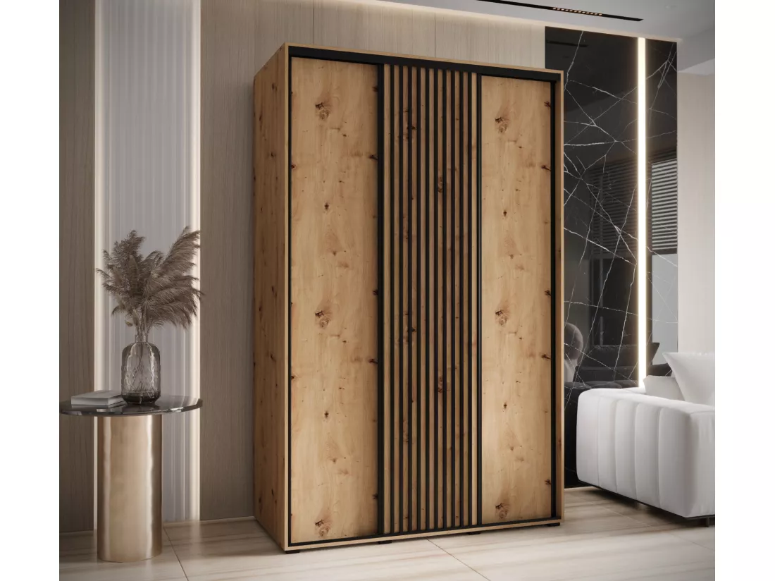 ARMOIRE SAPPORO 1 À PORTES COULISSANTES 205,2/150/60 3 Portes (Artisan/Artisan)