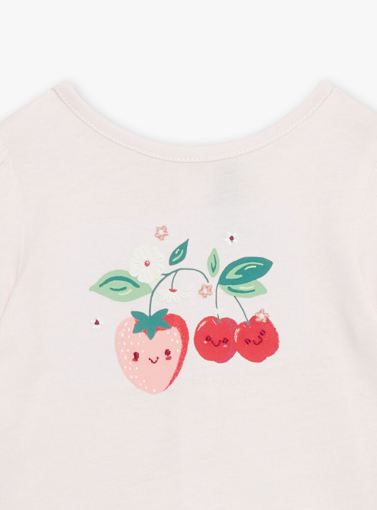 T-shirt et bloomer rose et blanc en jersey