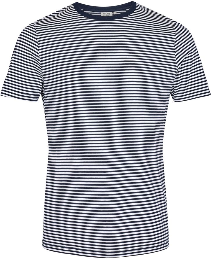Magasin du Nord Collection Marvin stripe t-shirt - Organic GOTS Navy blazer / bright white stripe