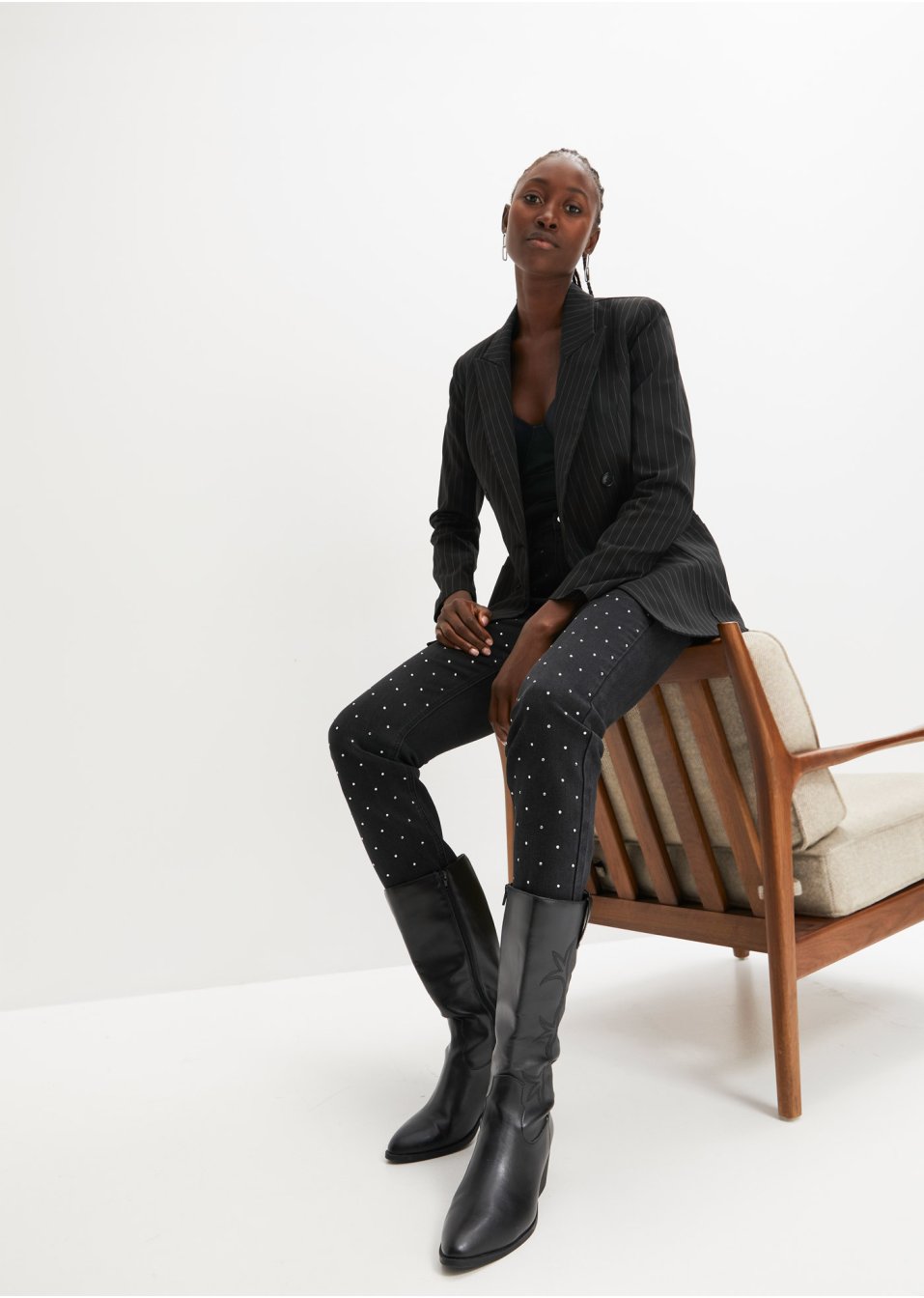 Blazer à fines rayures
