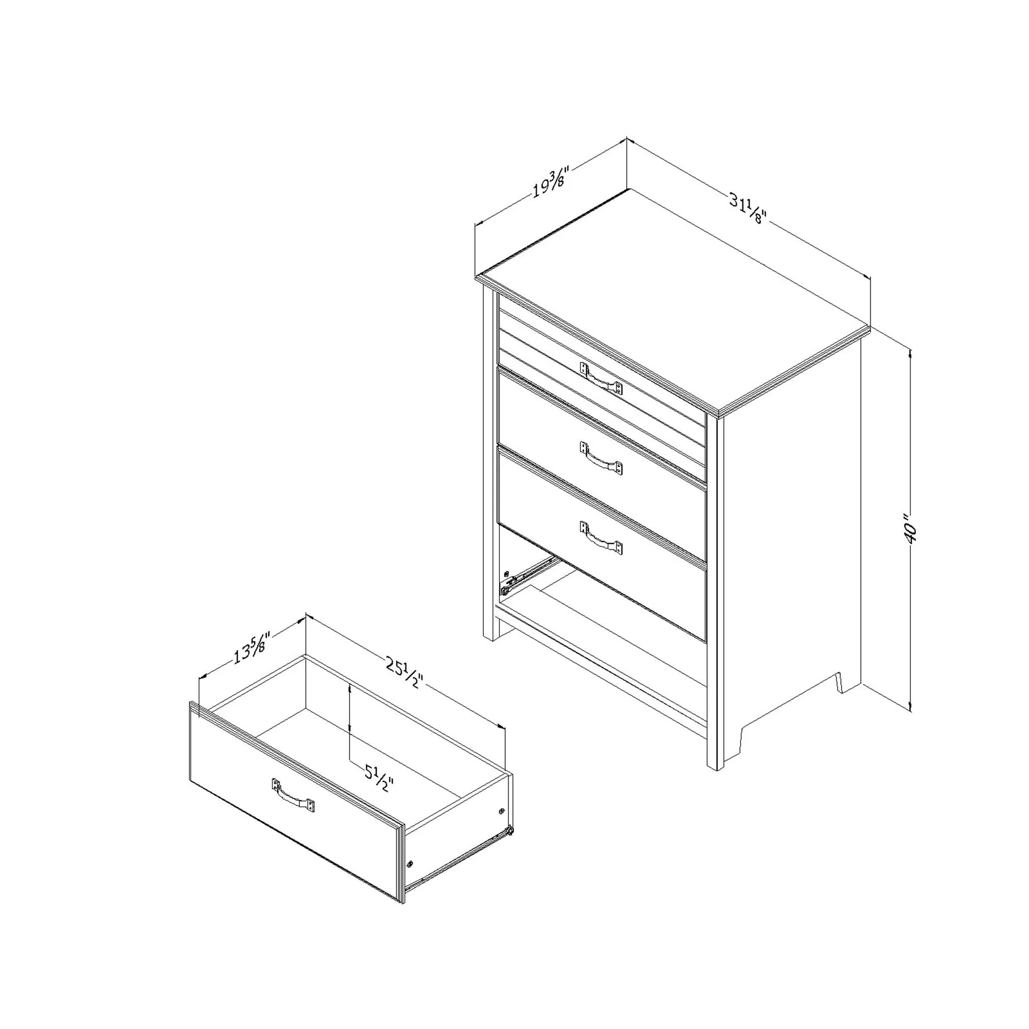 South Shore Commode 4 Tiroirs Ulysses - Myrtille