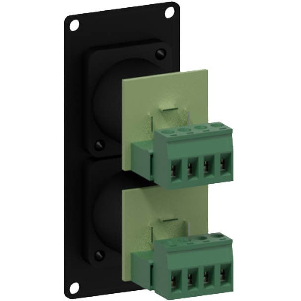 Caymon CASY142/B 2x speakON naar 2x 4-pins terminal block voor CASY-chassis