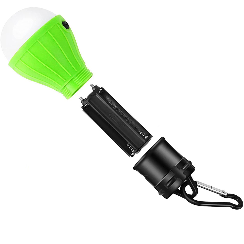(4er Set) LED Hängelampe Camping Retro Glühbirne 600 Lumen mit Karabiner Haken (Batteriebetrieben) - Bunt