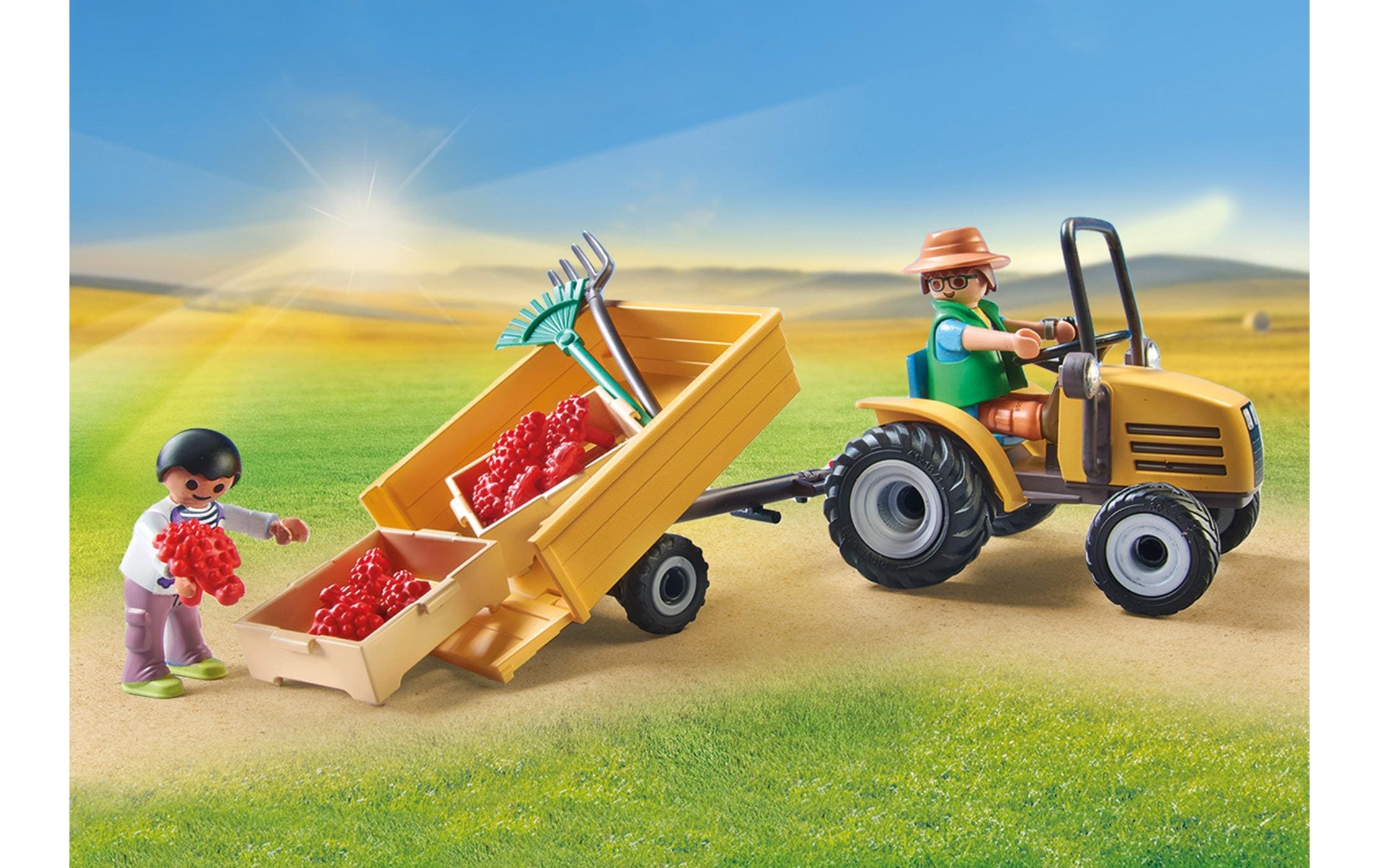 Playmobil® Spielbausteine »Country Traktor mit Anhänger und Wassertank 71442«
