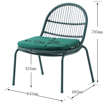 KARWEI fauteuil Indy legergroen metaal