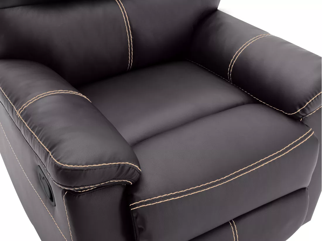 Fauteuil relax en simili marron CANBY