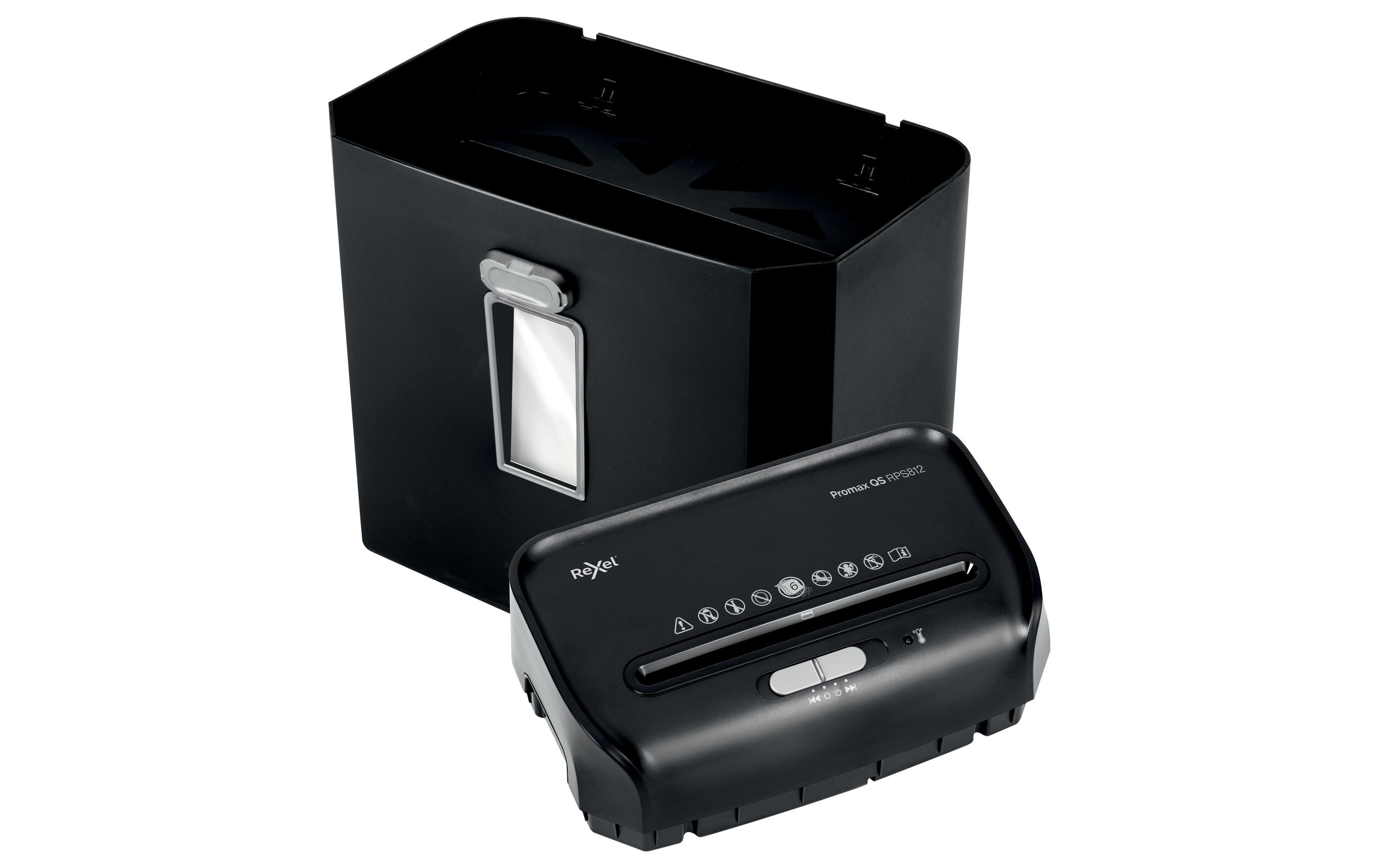 Aktenvernichter Promax QS RPS812 P-2, 8 Seiten<br>Flüsterleiser Dokumentenvernichter mit Streifenschnitt