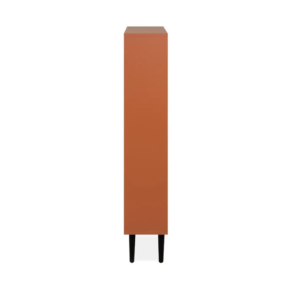 CALICOSY - Schoenenkast VIGO - Terracotta / zwart - 125x70x24 cm