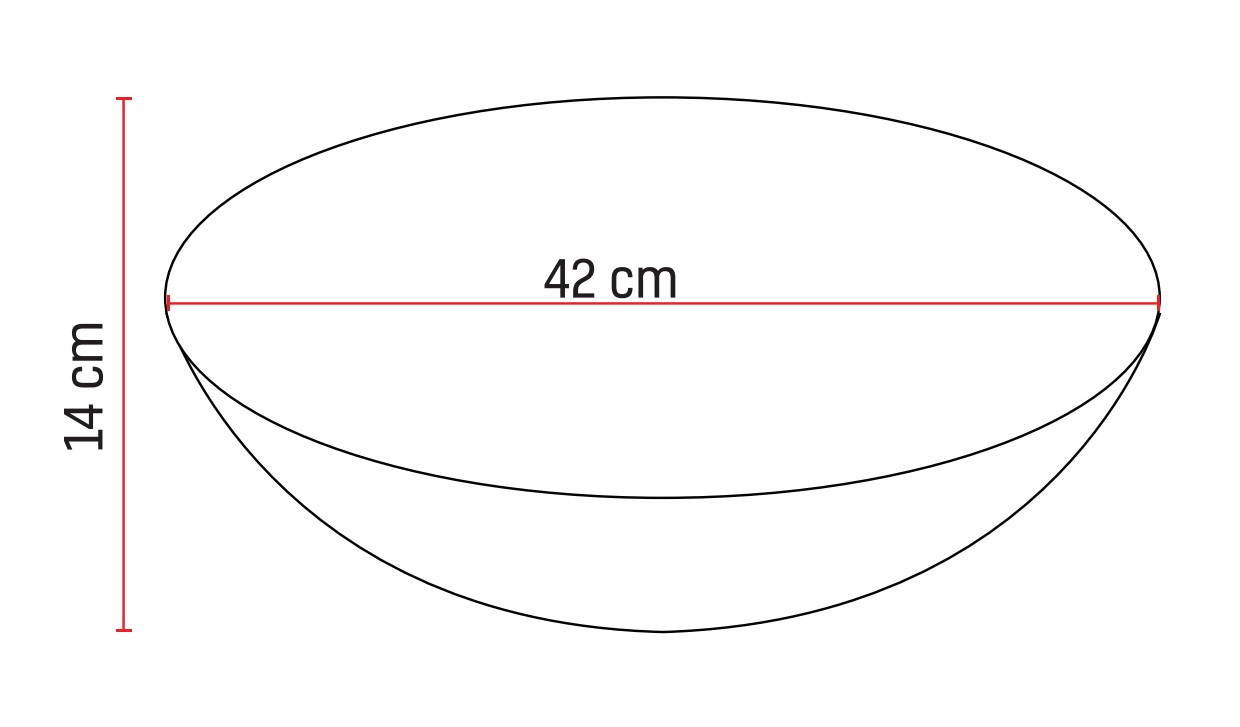 Sanigoods Fosco waskom solid surface 42cm zwart mat
