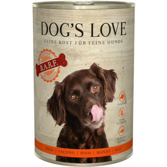 Pâtée barf Dog's Love 100% viande pour chien