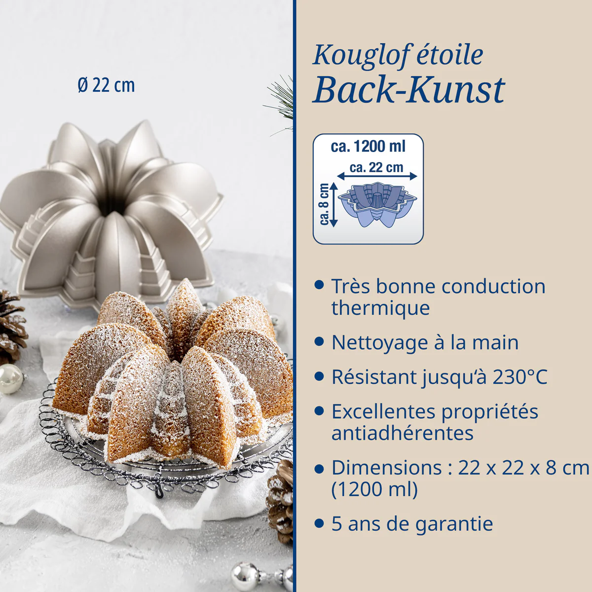Moule à gâteaux original en forme d'étoile White Christmas Dr. Oetker