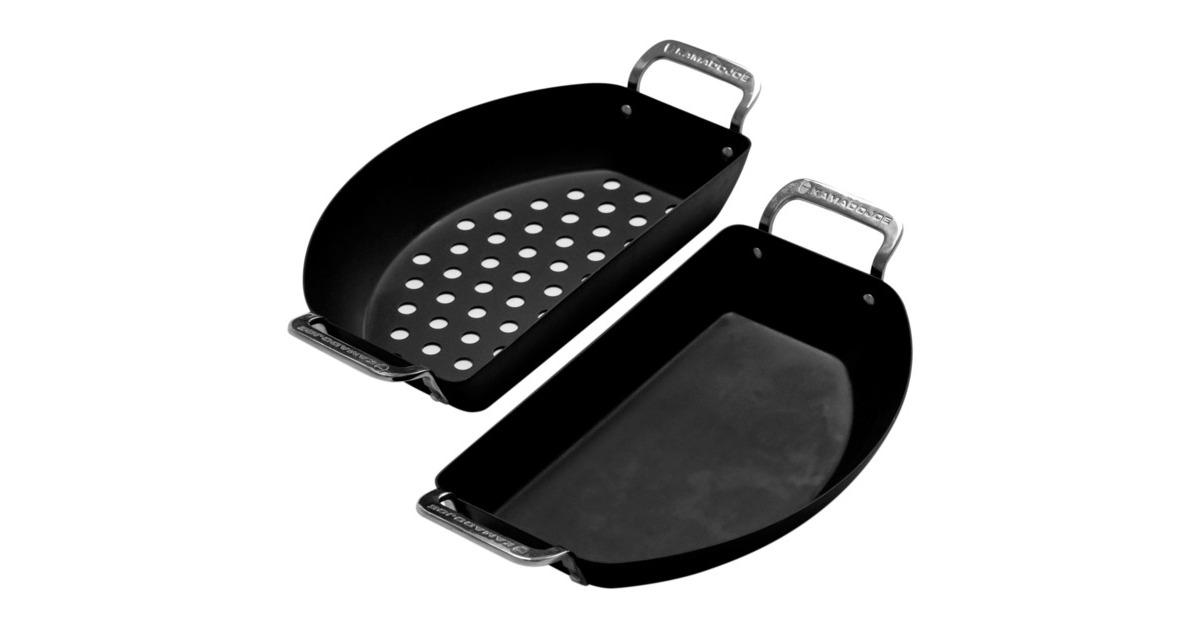 Kamado JoeKarbon Steel Half Moon Pan set bak-/braadpan