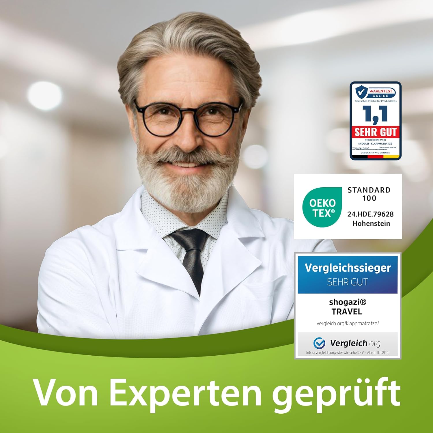 SHOGAZI® Faltmatratze 90x200 – Klappmatratze aus orthopädischem Kaltschaum | Gästematratze klappbar | Atmungsaktiver Baumwollbezug | Made in Germany