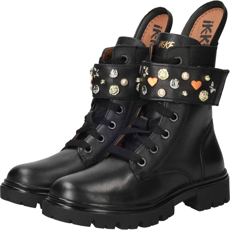 IK-KE Veterboots Zwart Meisjes