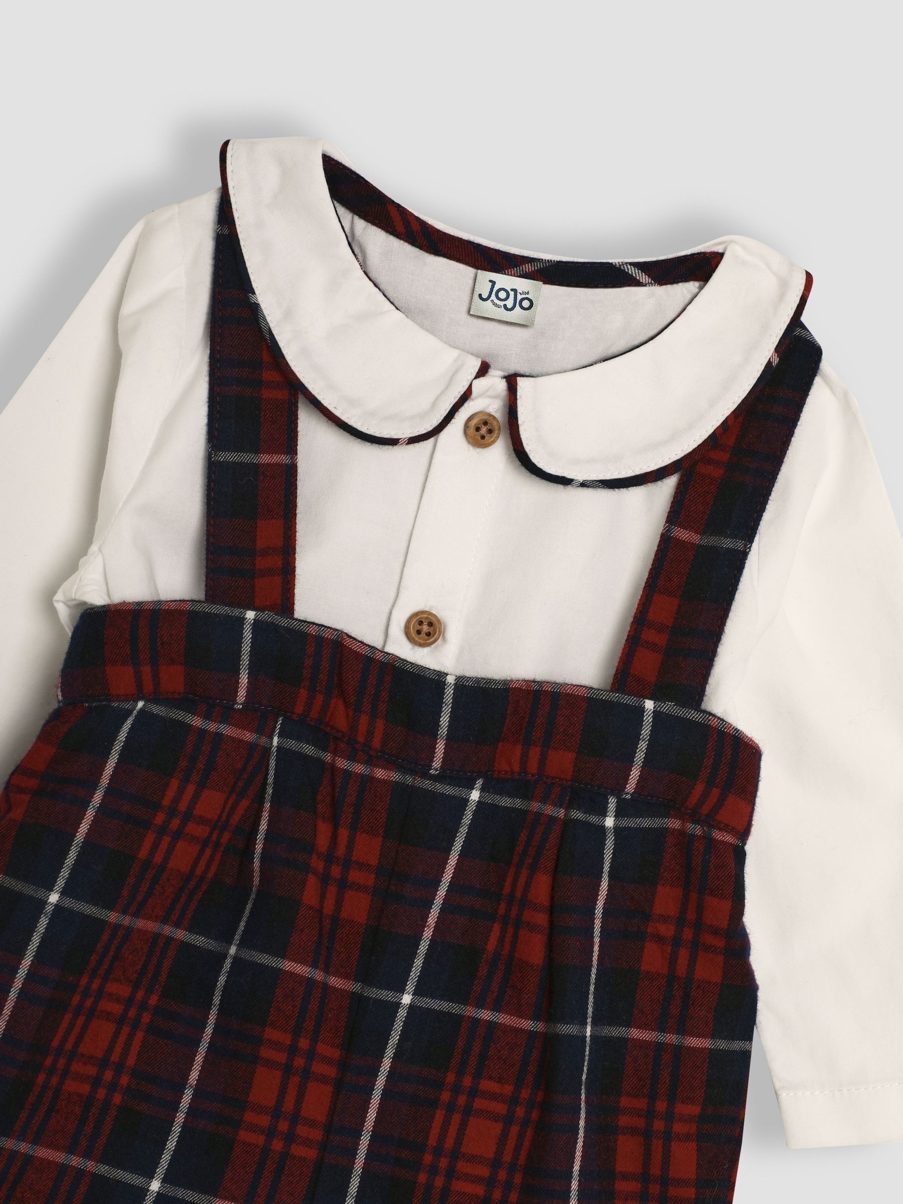 JoJo Maman Bébé 2-delige set van body en geruite shorts