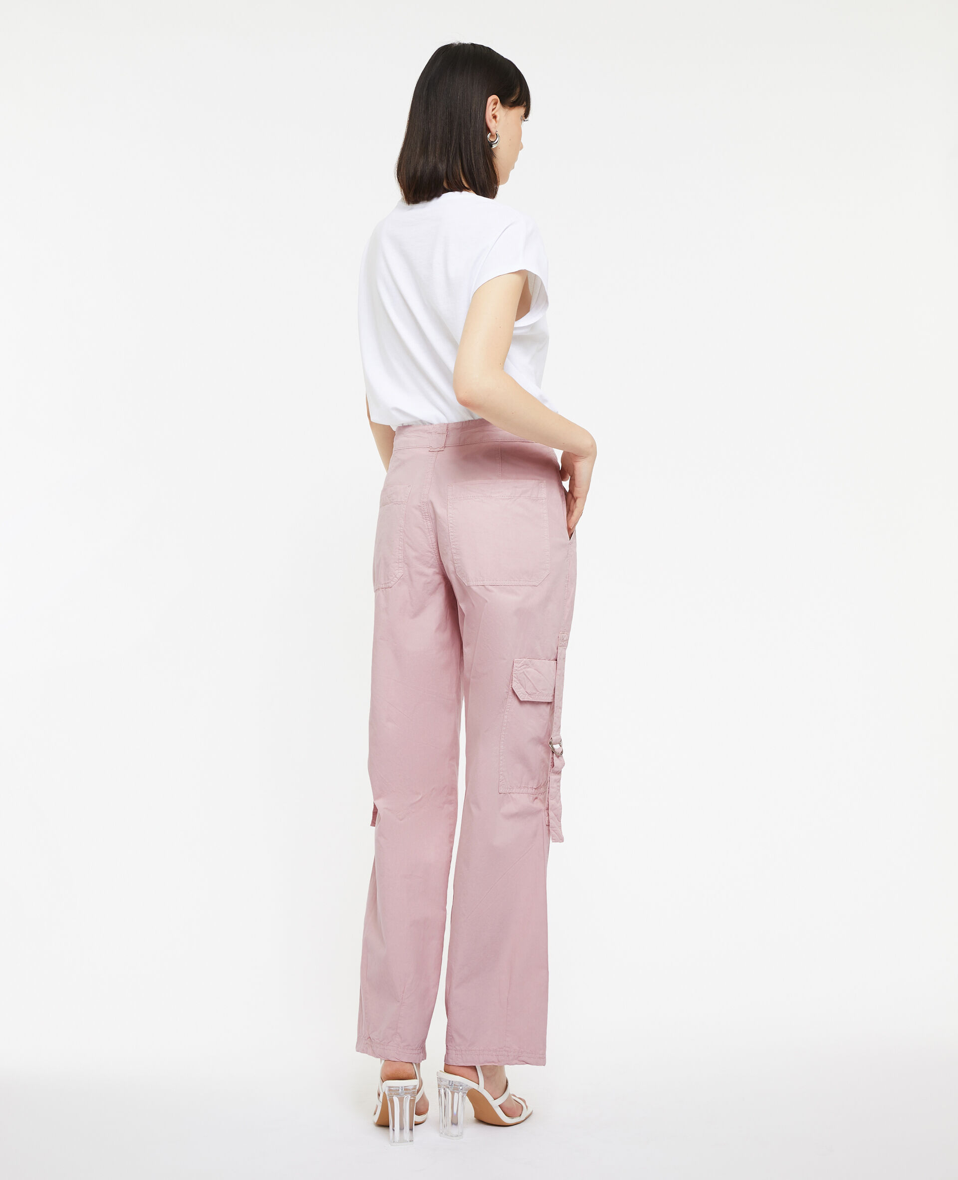 Pantalon cargo en toile légère - Lilas