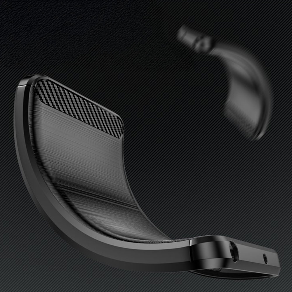 iPhone 16e Gummi Case Schutzhülle Carbon Look - Schwarz