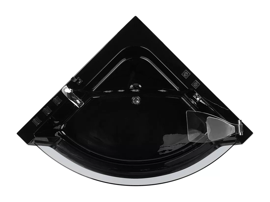 Baignoire d'angle noire 190 x 135 cma vec LED MARINA