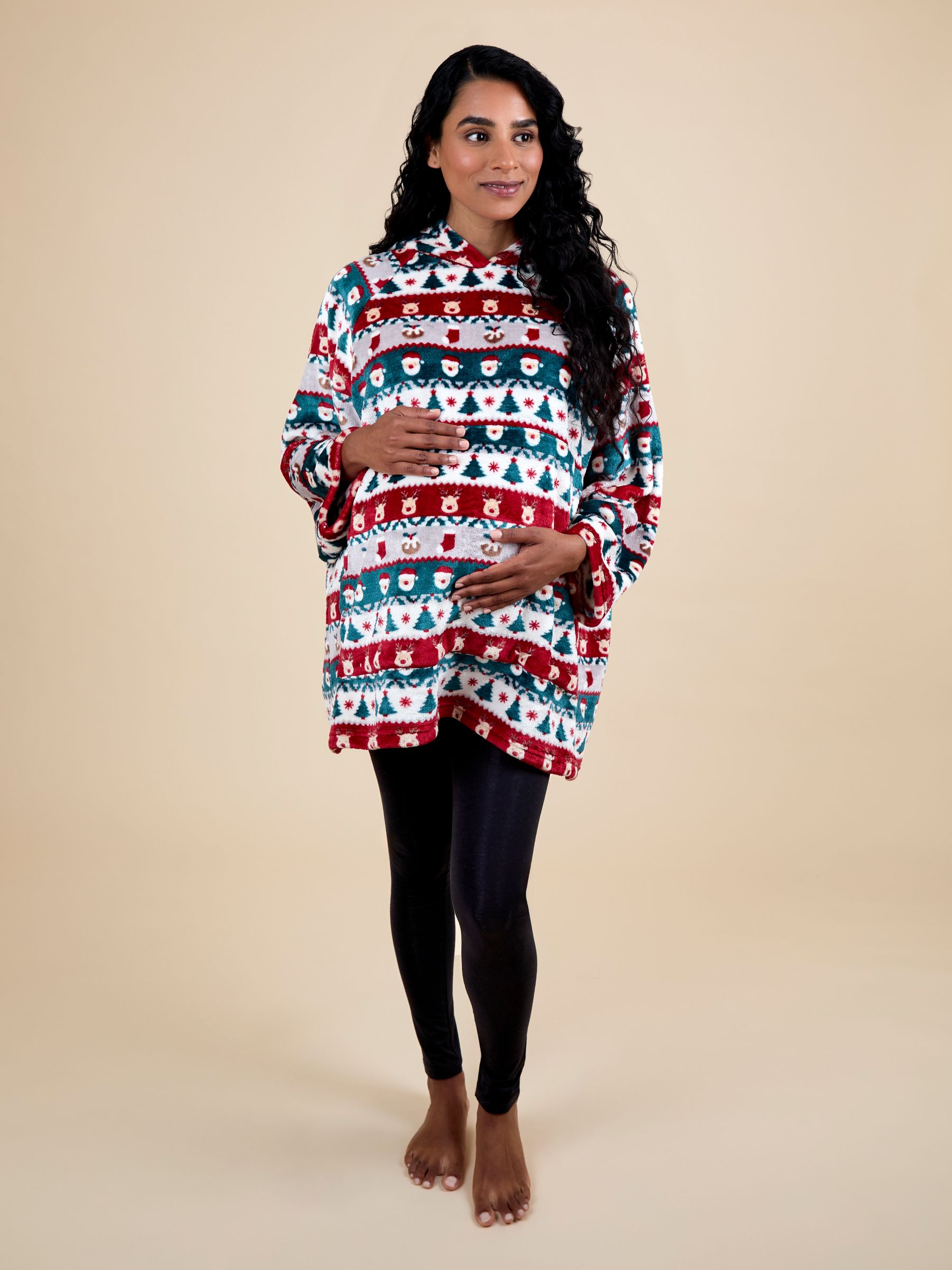 JoJo Maman Bébé kersthoodie met fairisle-motief