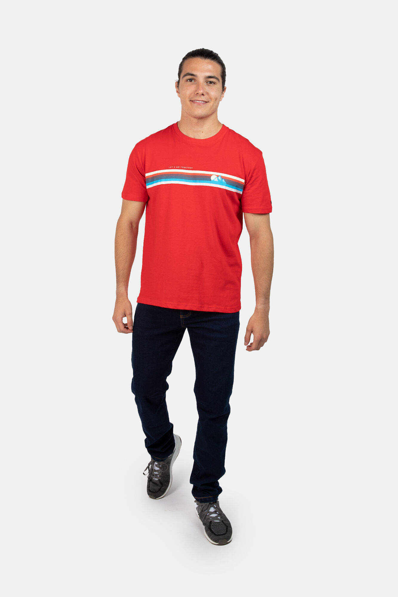 Camiseta de manga curta Abella Cotton - vermelha