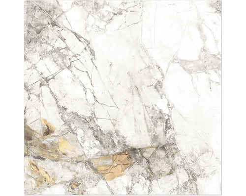 Porseleinen steengoed wand- en vloertegel Topas Marmer Wit Goud 60 x 60 x 0,7 cm glanzend gerectificeerd