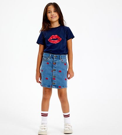The New Rock - Denim - TnLips - Medium+ Blue/Rot m. Lippen