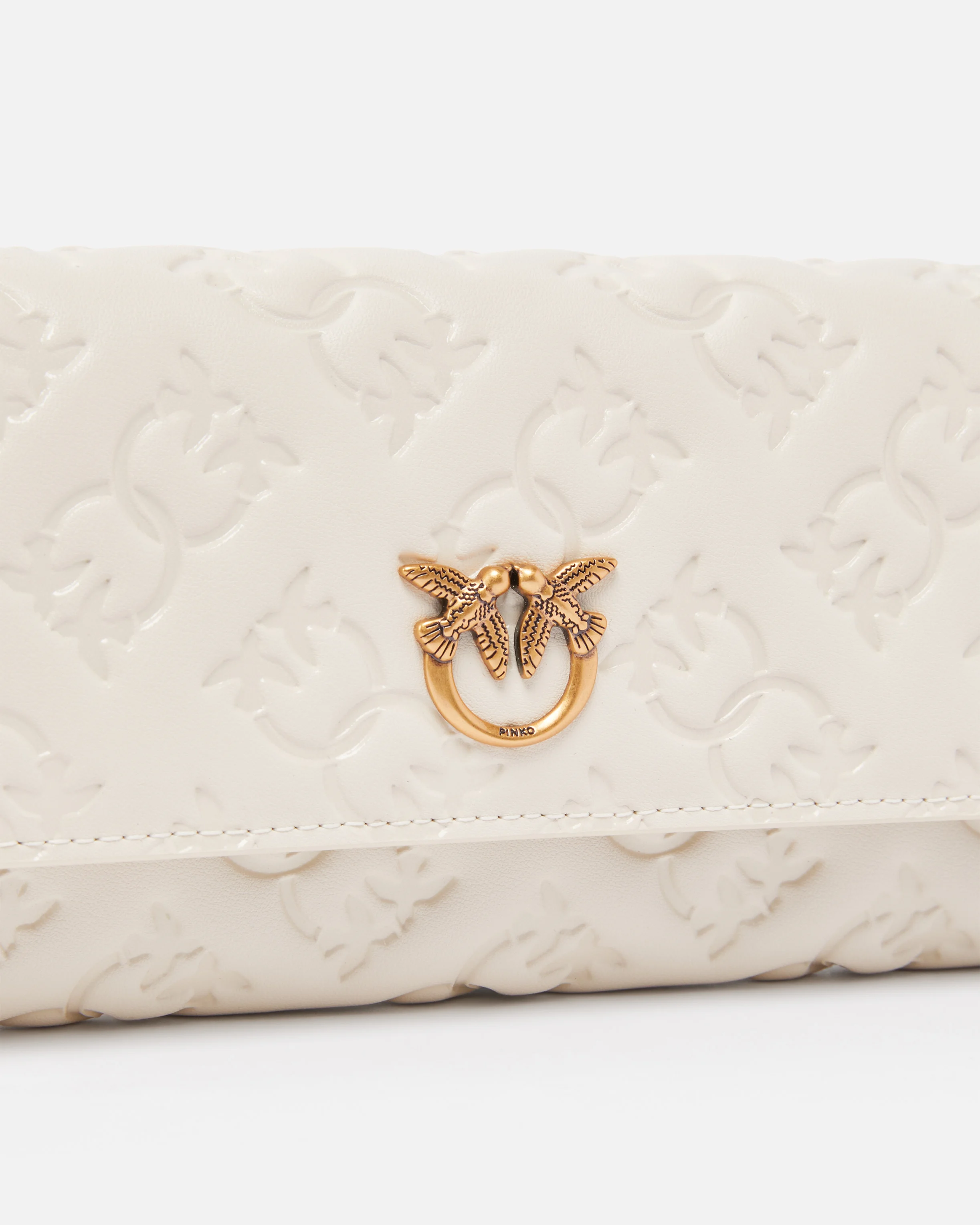 Portefeuille rectangulaire monogram à bandoulière | Blanc