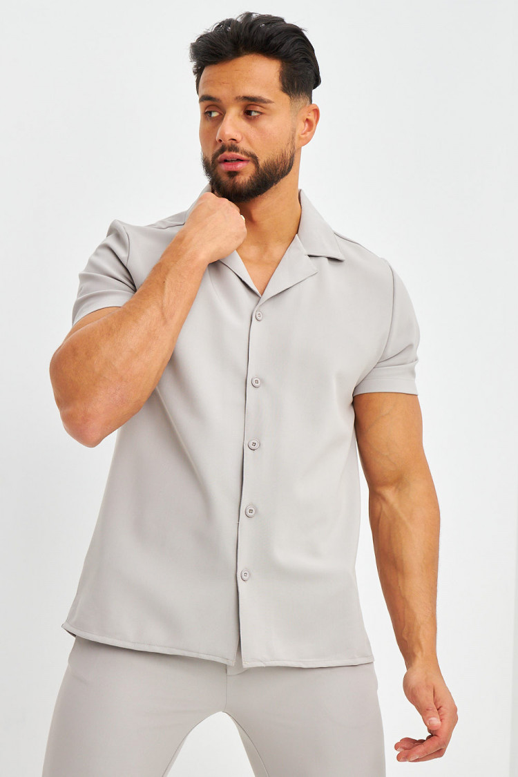 Chemise grise manches courtes