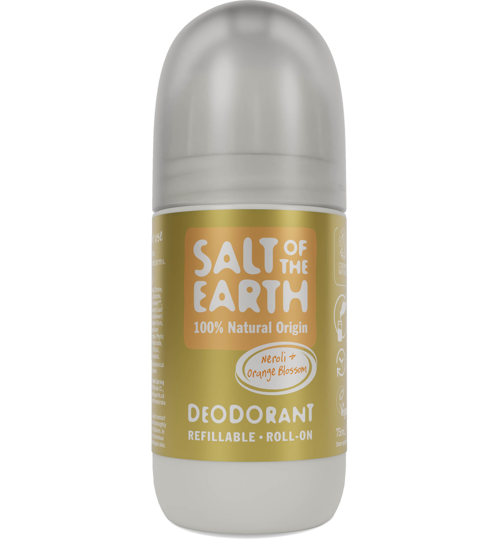 Salt Of The Earth Natural Deodorant Roll On, Neroli & Orange Blossom (75 ml)