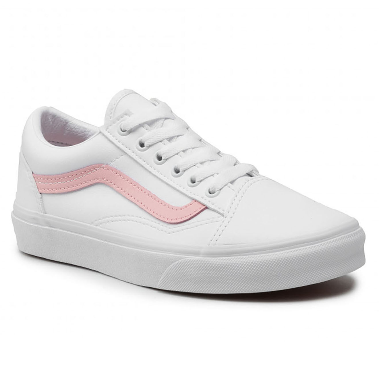 Vans Sneakers en Cuir Old Skool blanc/rose