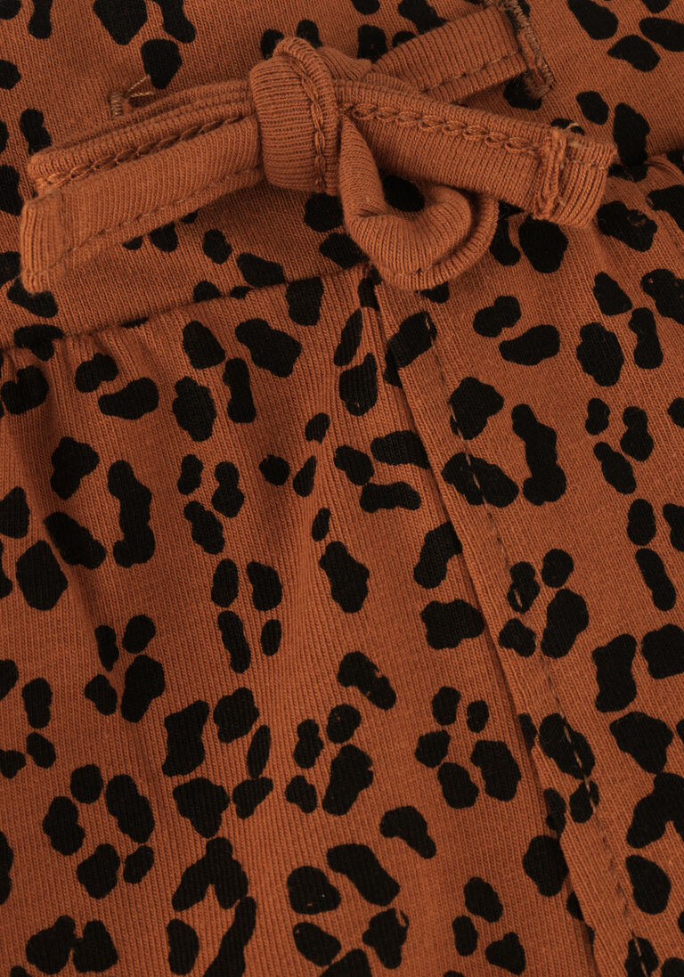 MOODSTREET bruine moodstreet shorts short with ruffle in aop leopard