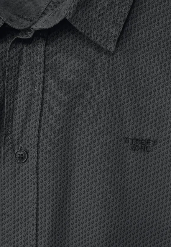 Garment dye Hemd - graphite grey