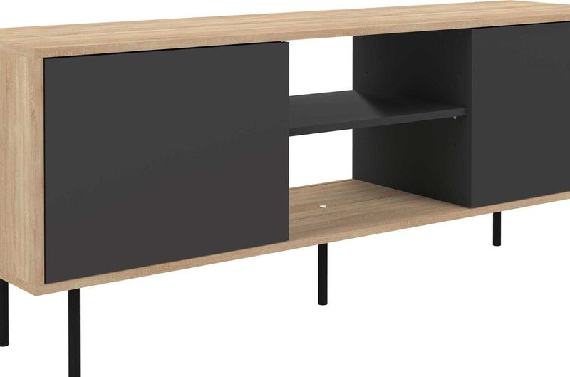 Vibe - Tv-meubel - Eik/Zwart - Spaanplaat - 150cm