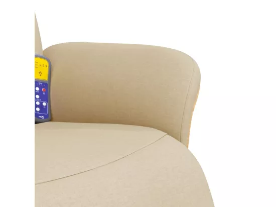 Fauteuil inclinable massant avec repose-pieds crème tissu