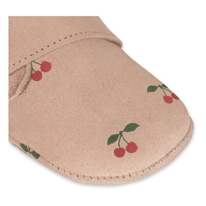 Konges Sløjd Chaussons Suède Cerises Mamour | Rose pâle